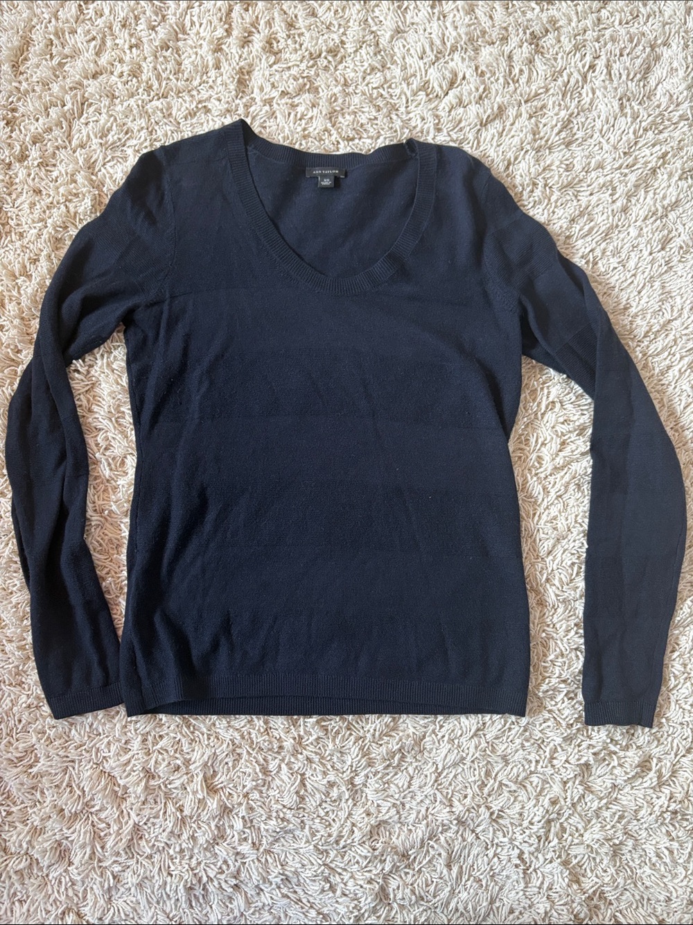 Ann Taylor Blue scoop Neck Lightweight Sweater